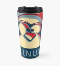 Linux tux penguin obama poster logo Travel Mug