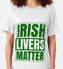 Camiseta ajustada Materia de hígados irlandeses - verde