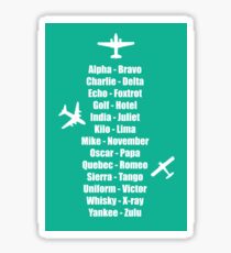 Pilot Phonetic Alphabet Military Cadet Airplanes Sticker