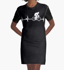 Meistverkaufte Radfahren Herzschlag T-Shirt Kleid