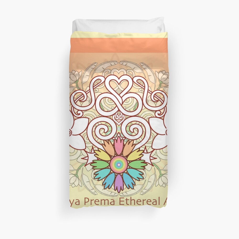 Orange Enlighten Love Mandala Duvet Cover