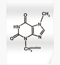 Theobromin-Molekül - Schokolade Poster