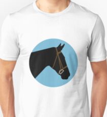 Minimalist Horse → Black/Blue Unisex T-Shirt