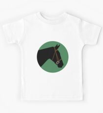 Minimalist Horse → Black/Green Kids Tee