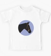 Minimalist Horse → Black/Lavender Kids Tee