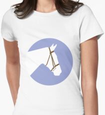 Minimalist Horse → White/Lavender Women's Fitted T-Shirt