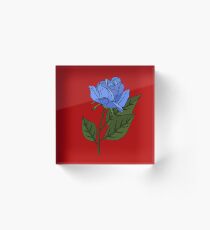 Blaue Rose (Doppelgipfel) Acrylblock