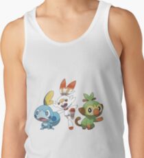 Camiseta de tirantes Pokemon épée, Pokemon Bouclier arrancadores versión blanca
