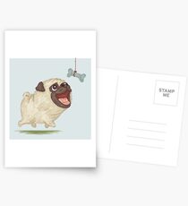 Happy Pug and bone Postcards