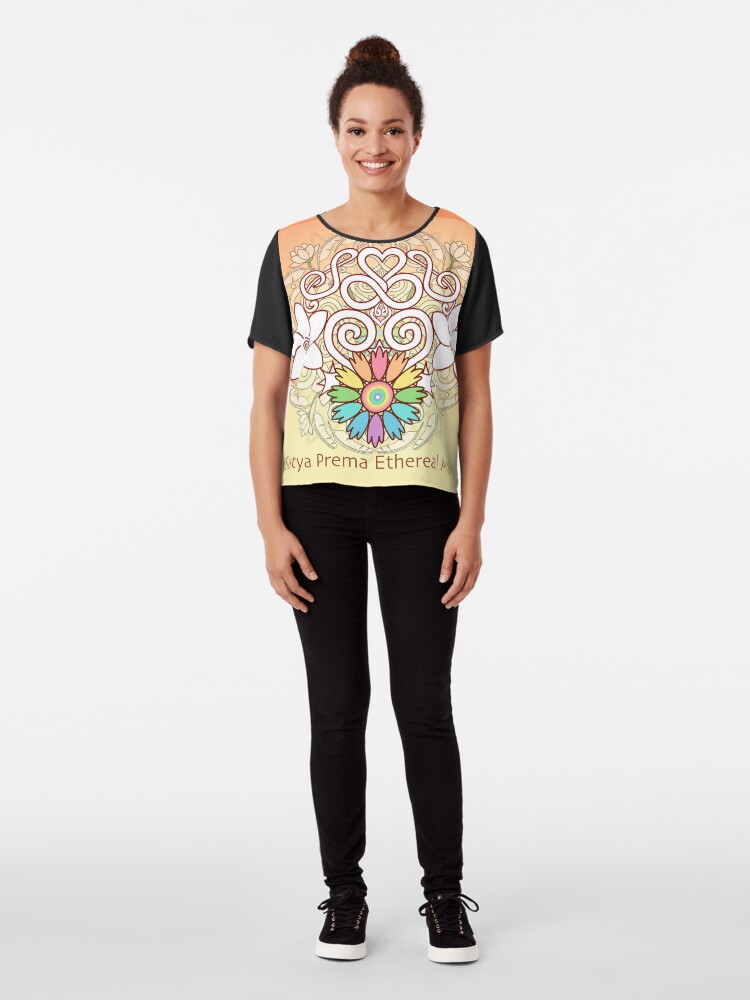 Alternate view of Orange Enlighten Love Mandala Chiffon Top