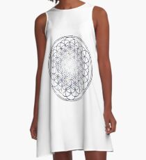 Flower Of Life - Sacred Geometry Star Cluster A-Line Dress
