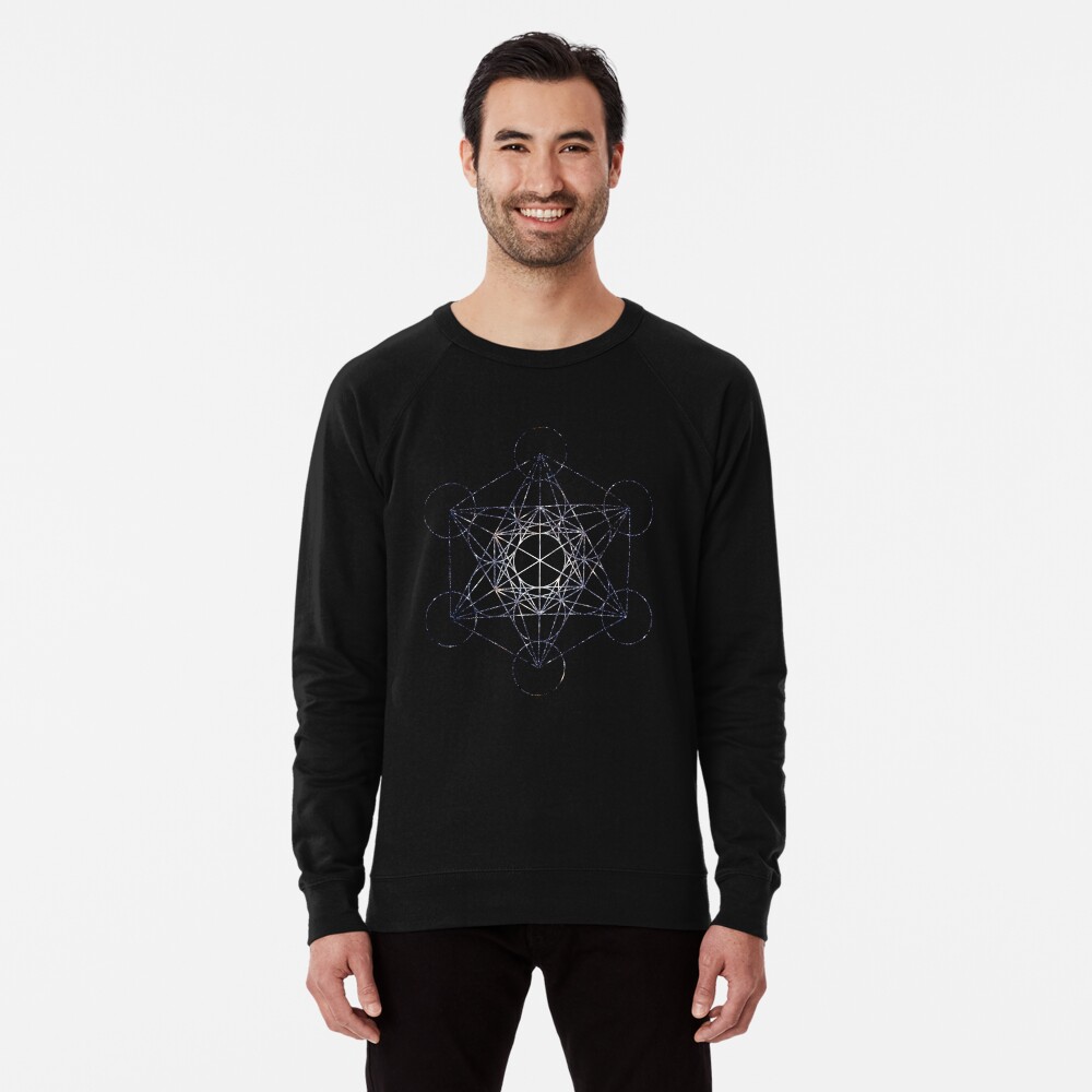 Metatron's Cube Star Cluster - Sacred Geometry Lightweight Sweatshirt