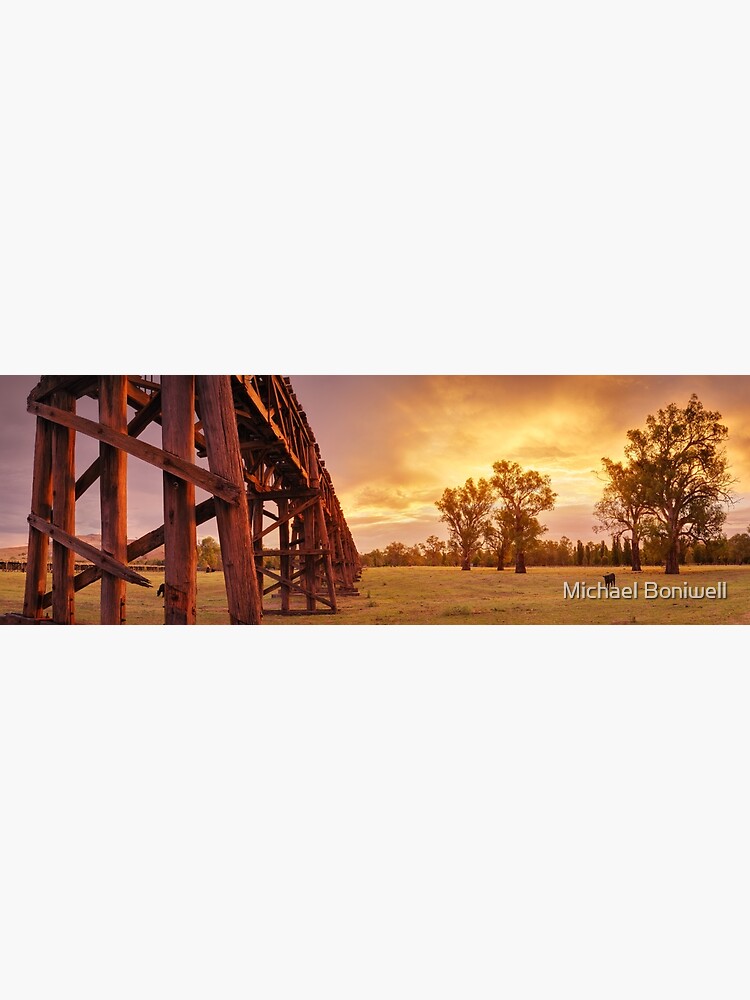 Gundagai Railway Bridge Sunset, New South Wales, Australia by Chockstone