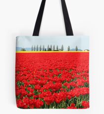 Fire Engine Red Tulips Tote Bag