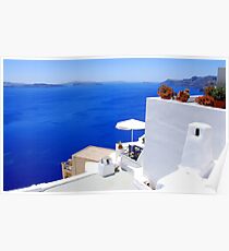 Relaxing at Santorini Poster