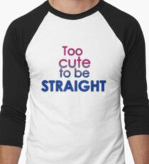 Zu süß, um heterosexuell zu sein - bisexuell Baseballshirt für Männer
