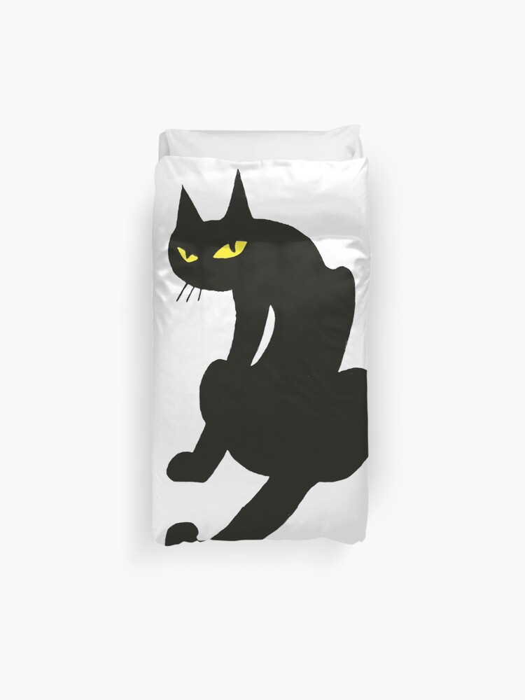 Ninja Black Cat Duvet Cover By Bulganlumini Redbubble