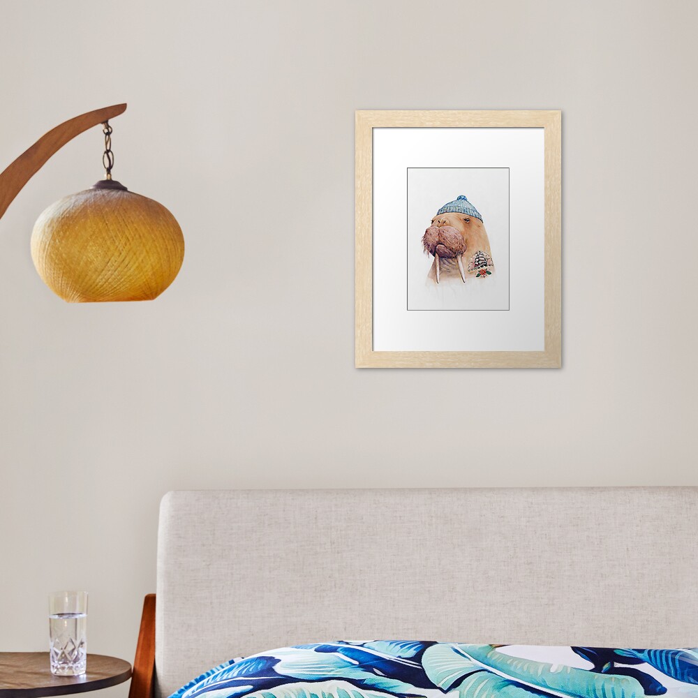 Tattooed Walrus Framed Art Print