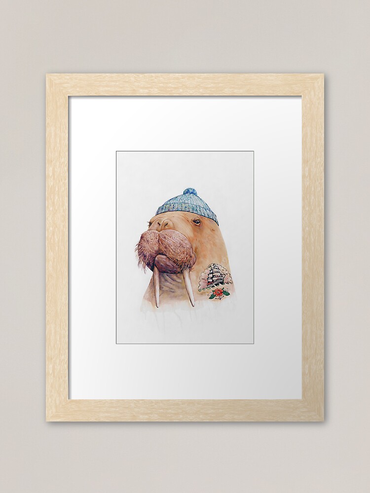 Alternate view of Tattooed Walrus Framed Art Print