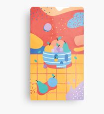 Skull Fruit Bowl Metal Print