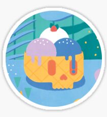 Skull Ice Cream Cone Sticker