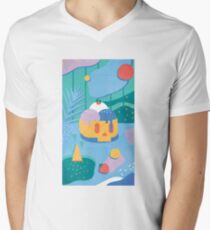 Schädel-Eistüte T-Shirt mit V-Ausschnitt für Männer