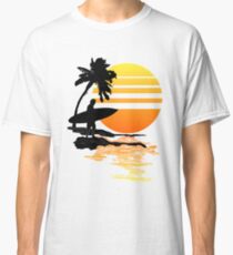 Surfing Sunrise Classic T-Shirt