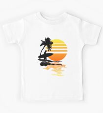 Surfender Sonnenaufgang Kinder T-Shirt