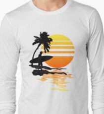 Surfing Sunrise Long Sleeve T-Shirt