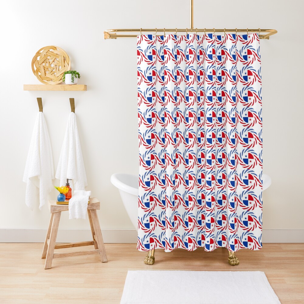 Panamanian American Multinational Patriot Flag Series Shower Curtain