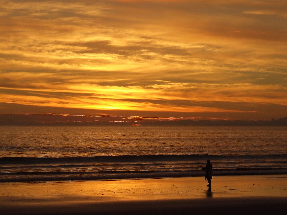 "Sunset Fishing, Aldinga Beach, South Australia" by Carissa Hubrechsen