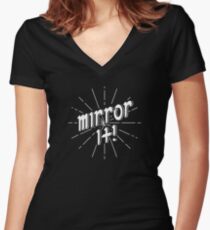 Spiegel es! - Weiße Druckversion Shirt mit V-Ausschnitt