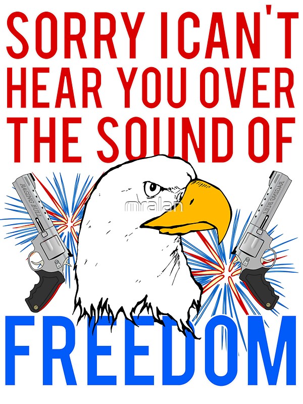 "My Freedom America Guns Bald Eagles Fireworks" Stickers by mralan