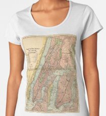 Camiseta premium para mujer Mapa del metro de la ciudad de Nueva York (1903)