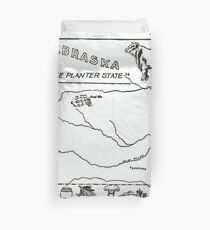 Vintage Illustrative Map of Nebraska (1912) Duvet Cover