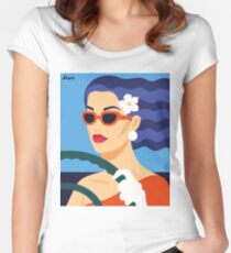 "Cabrio Ride" von Künstlerin Ekaterina Moré / Ekaterina More Tailliertes Rundhals-Shirt
