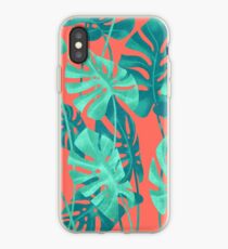 Monstera verlässt lebende Korallen. iPhone-Hülle & Cover