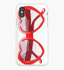 Heart-Shaped Sunglasses in Watercolor - Trendy/Summer/Hipster Style iPhone Case