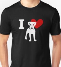 Camiseta ajustada Amo a los boxeadores Amo a los boxeadores