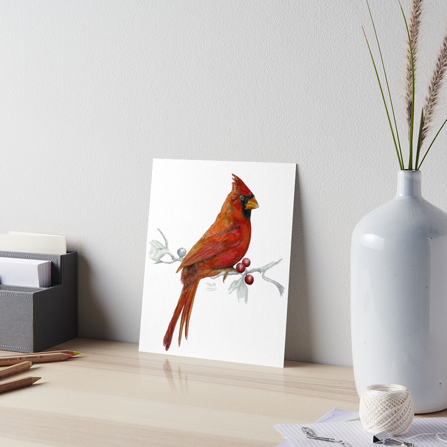 Goauche Cardinal Art Board Print