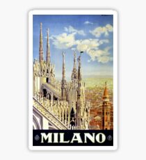 Pegatina Milano Italia Vintage Travel Poster restaurado