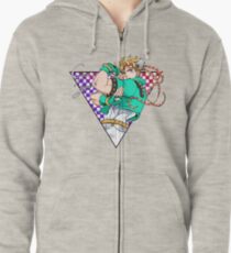 bubble gum Zipped Hoodie