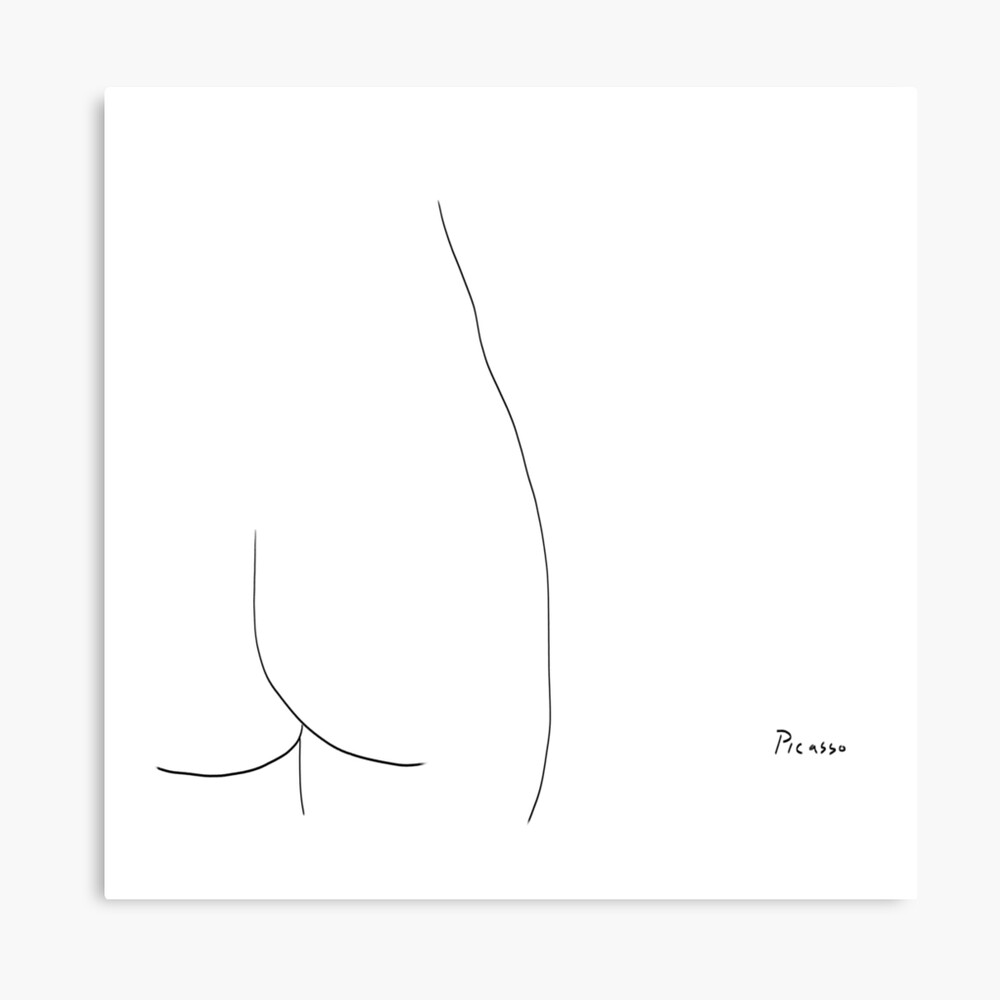 Picasso Line Art - Butt Canvas Print