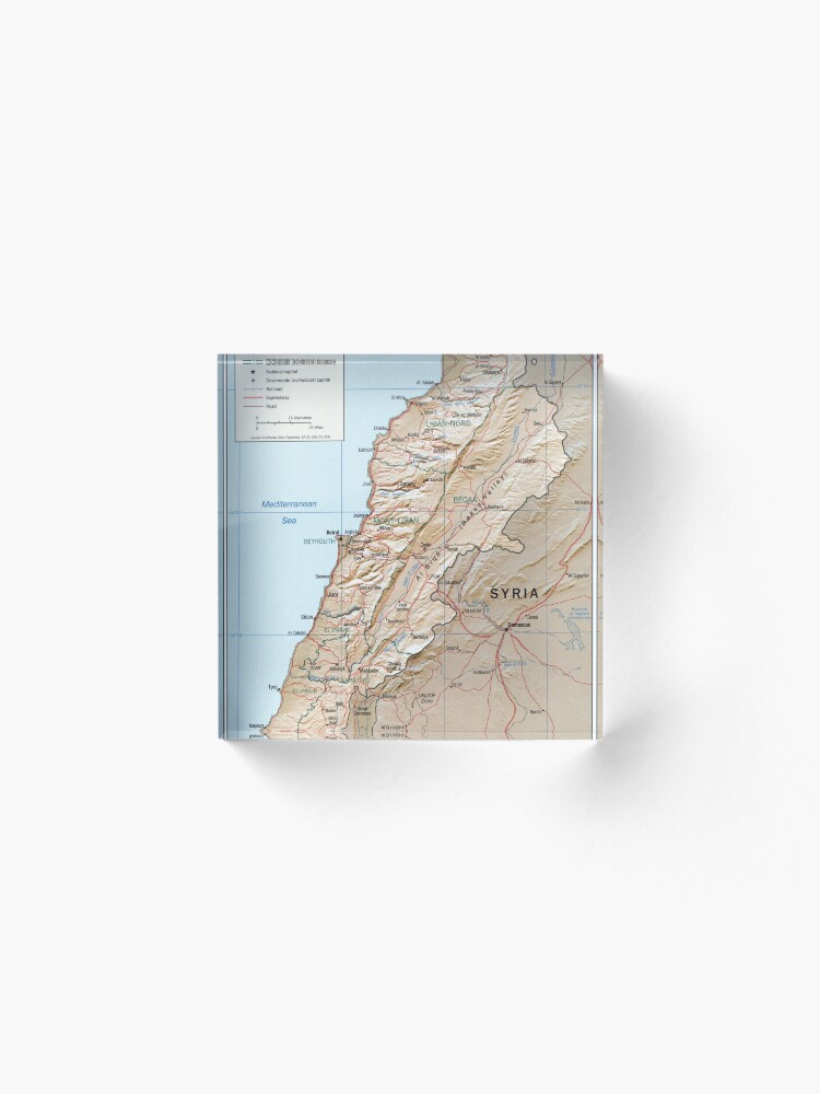 Alternate view of Map of Lebanon (2002) Acrylic Block