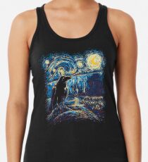 Camiseta de tirantes para mujer Reloj de la noche estrellada
