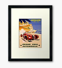 Lámina enmarcada MÓNACO; Vintage 1937 Grand Prix Auto Racing Print