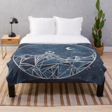 Night court moon and stars Fleecedecke