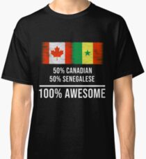 50% Canadian 50% Senegalese 100% Awesome - Senegal Flag Gift For Senegalese Classic T-Shirt