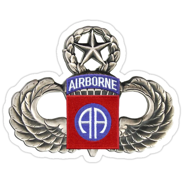 82nd Airborne Division Patch With Jumpwings Stickers By Walter