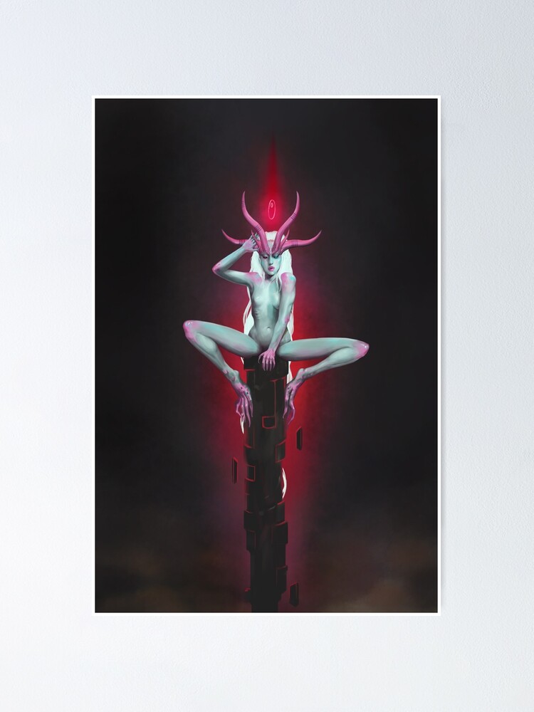 Alternate view of Neon Devil | Digital Illustration Poster